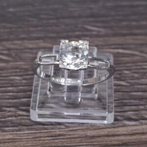 Vintage Michael Hill 925 Sterling Silver Cushion Cut CZ Solitaire Ring Size 7